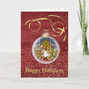 Christmas Gingerbread Cookie Ornament Holiday Card