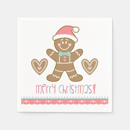 Christmas Gingerbread Cookie Party Napkin