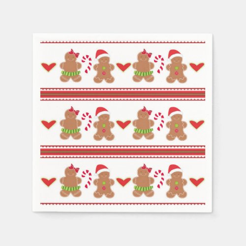 Christmas gingerbread cookie party paper napkins