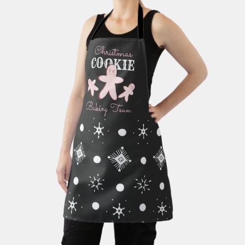 Christmas Gingerbread Cookie Pink Baking Team   Apron