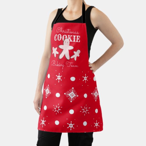 Christmas Gingerbread Cookie Pink Baking Team  Red Apron