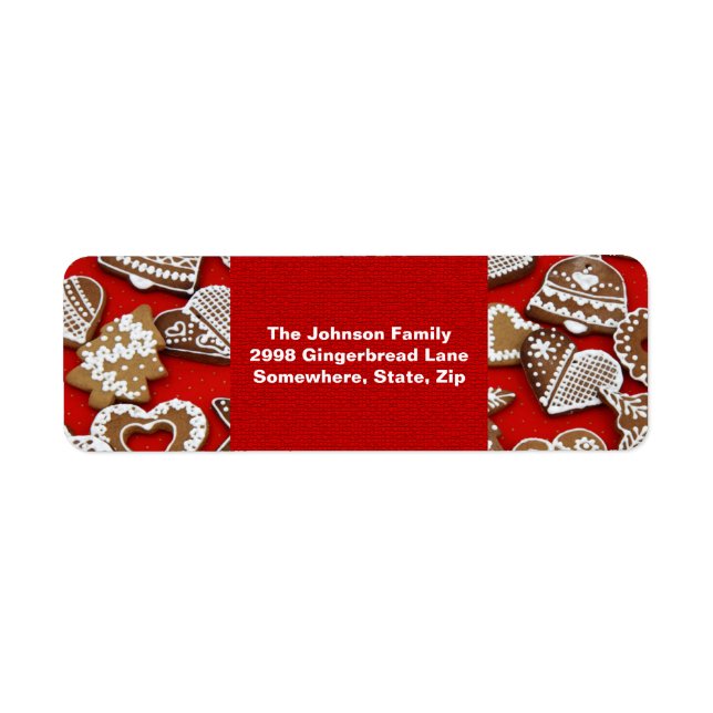 Christmas Gingerbread Cookies Address Label (Front)