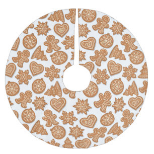 Christmas Gingerbread Cookies  Brushed Polyester Tree Skirt