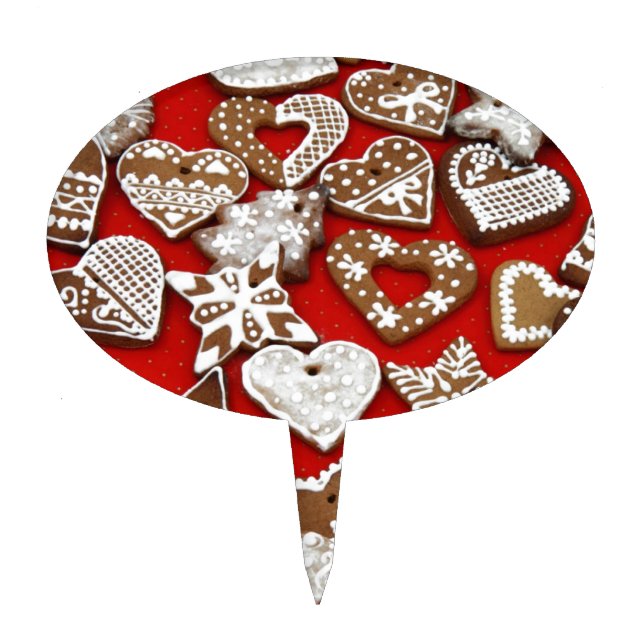Christmas Gingerbread Cookies Cake Topper (Front)