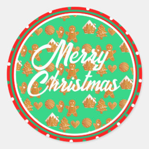Christmas Gingerbread Cookies Classic Round Sticker