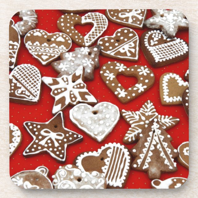 Christmas Gingerbread Cookies Drink Coaster (Front)