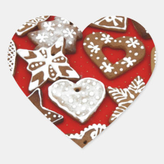 Christmas Gingerbread Cookies Heart Sticker
