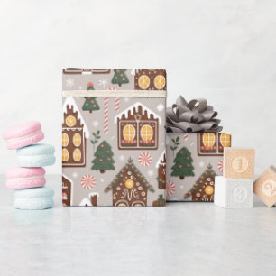 Christmas Gingerbread Cookies Holiday Pattern Wrapping Paper