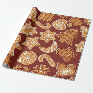 Christmas Gingerbread Cookies Holiday Wrapping Paper