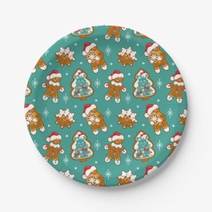 Christmas Gingerbread Cookies Paper Plates