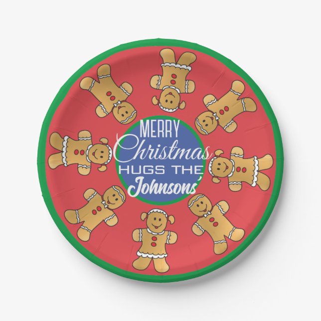 Christmas Gingerbread Cookies Paper Plates (Front)