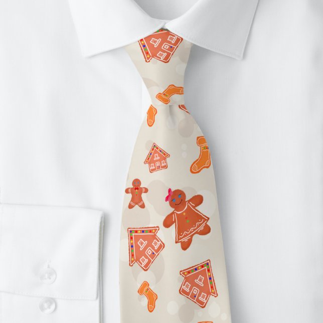 Christmas Gingerbread Cookies Pattern Neck Tie (Creator Uploaded)