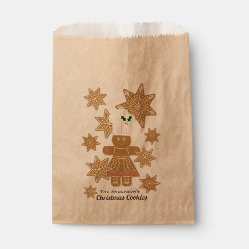 Christmas Gingerbread Cookies Personalised Favor Bag