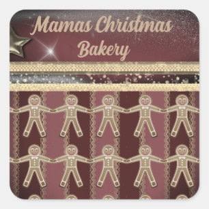 Christmas Gingerbread Cookies Personalized Square Sticker