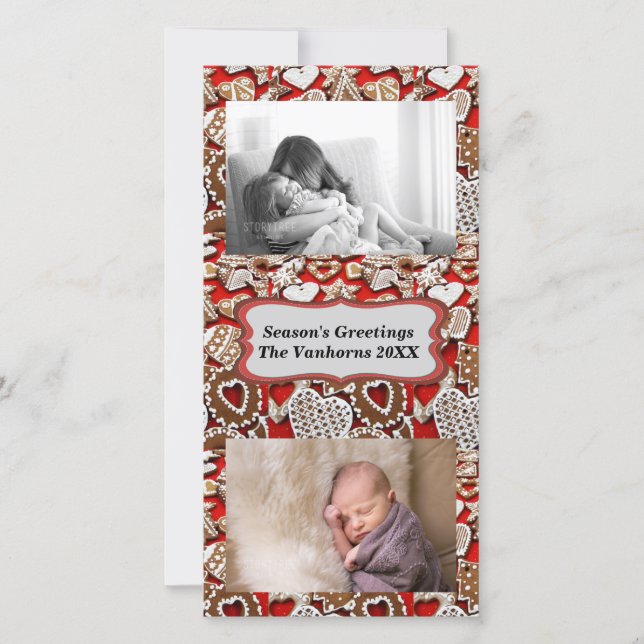 Christmas Gingerbread Cookies Photo Card (Front)