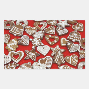 Christmas Gingerbread Cookies Rectangular Stickers