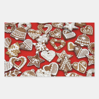 Christmas Gingerbread Cookies Rectangular Stickers