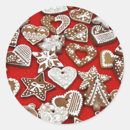 Christmas Gingerbread Cookies Round Sticker