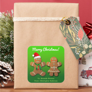 Christmas Gingerbread Cookies Square Sticker
