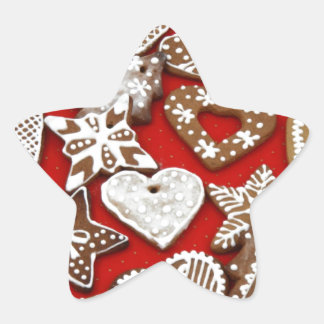 Christmas Gingerbread Cookies Star Sticker