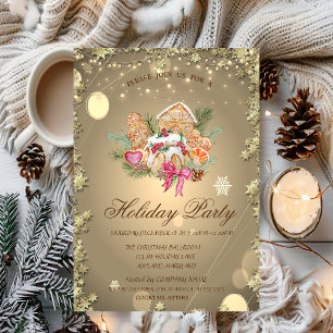 Christmas Gingerbread Cookies Stars Green Invitation