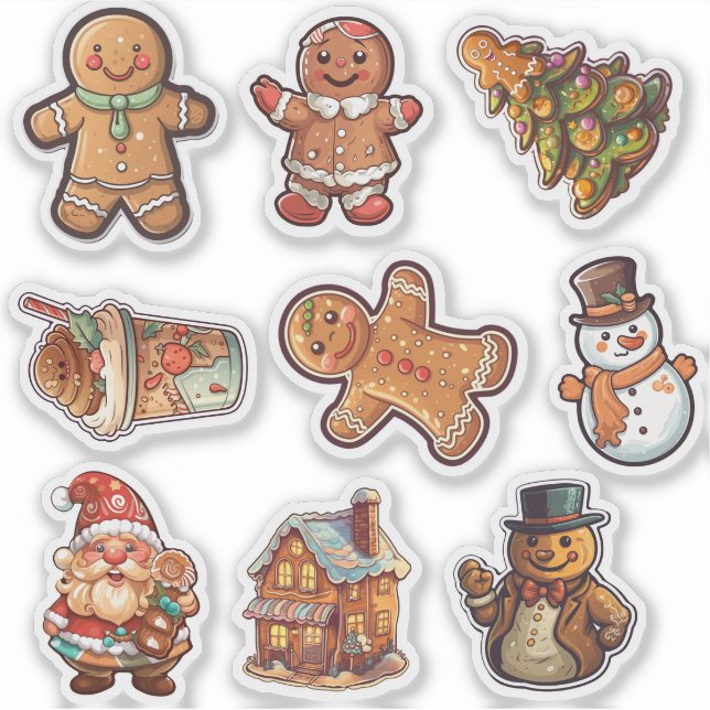 Christmas gingerbread cookies sticker (Front)