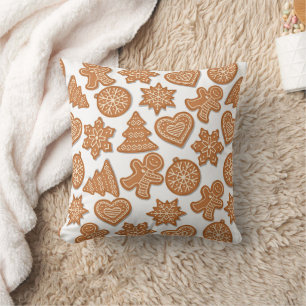 Christmas Gingerbread Cookies Throw Pillow