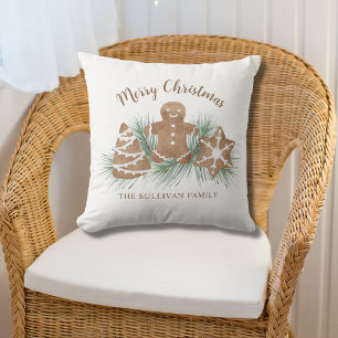 Christmas Gingerbread Cookies Throw Pillow