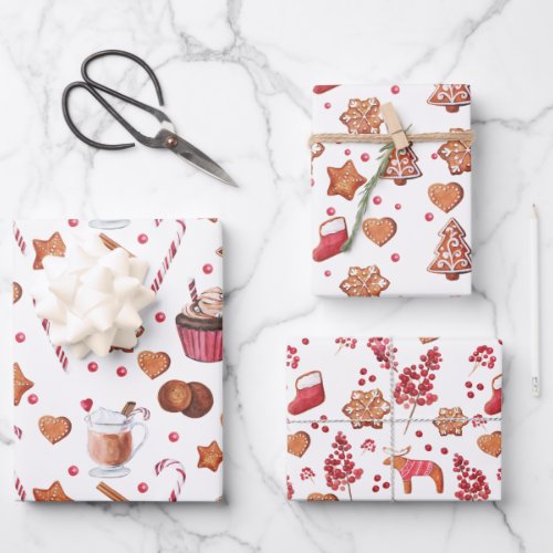 Christmas Gingerbread Cookies  Treats Wrapping Paper Sheets