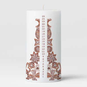 Christmas Gingerbread Countdown Pillar Candle