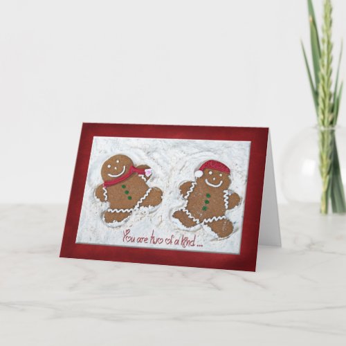 Christmas Gingerbread Couple Anniversary Holiday Card