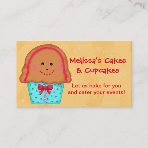 Christmas Gingerbread Cupcake Catering Baking Business Card