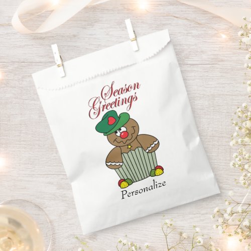 Christmas Gingerbread Cupcake Man Gumdrops Favor Bag