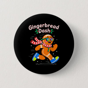 Christmas Gingerbread Dash Running Runner Xmas Mar Button