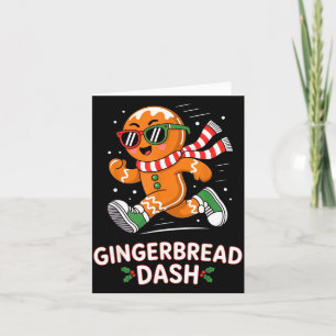 Christmas Gingerbread Dash Running Runner Xmas Mar Card