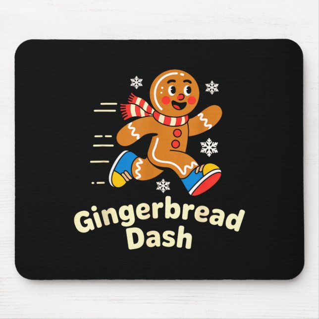 Christmas Gingerbread Dash Running Runner Xmas Mar Mouse Pad (Front)