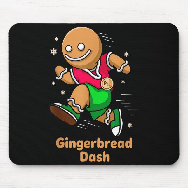 Christmas Gingerbread Dash Running Runner Xmas Mar Mouse Pad (Front)