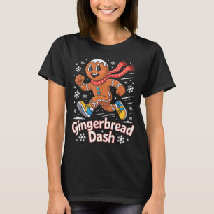 Christmas Gingerbread Dash Running Runner Xmas Mar T-Shirt