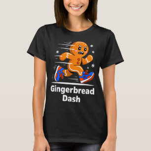 Christmas Gingerbread Dash Running Runner Xmas Mar T-Shirt