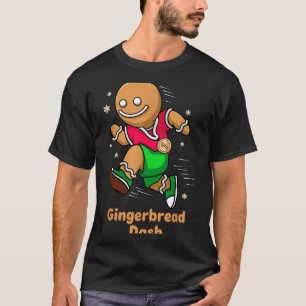 Christmas Gingerbread Dash Running Runner Xmas Mar T-Shirt
