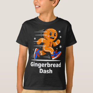 Christmas Gingerbread Dash Running Runner Xmas Mar T-Shirt
