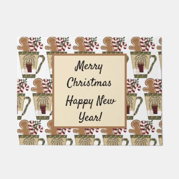 Christmas Gingerbread   Doormat by bonfirechristmas at Zazzle