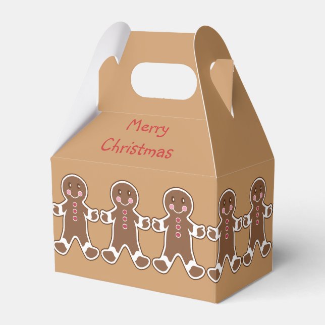 Christmas Gingerbread Favor Box (Front Side)