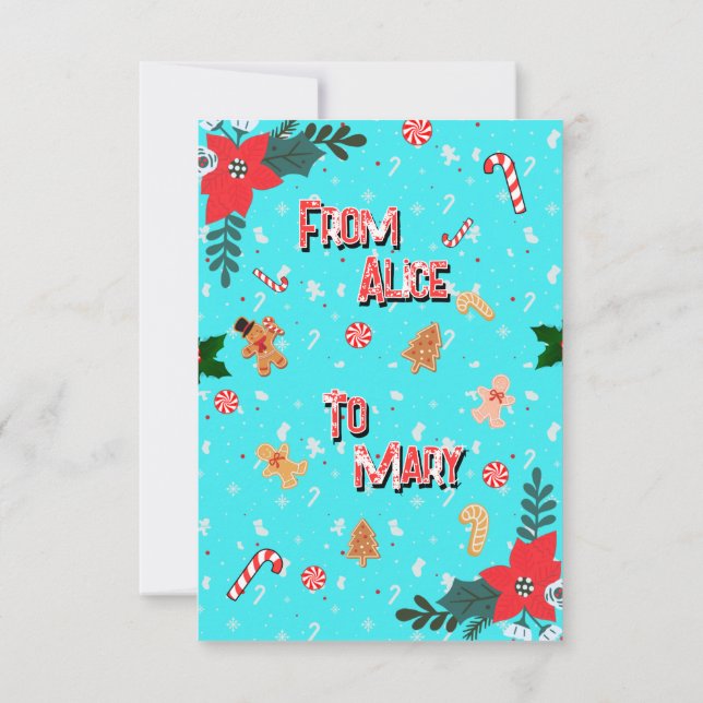 Christmas Gingerbread Flat Card (Back)