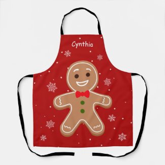 Christmas Gingerbread Funny Cute All-Over Print Apron