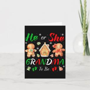Christmas Gingerbread Gender Reveal He Or She Gran Card