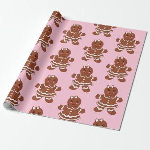 Christmas Gingerbread Girls Wrapping Paper