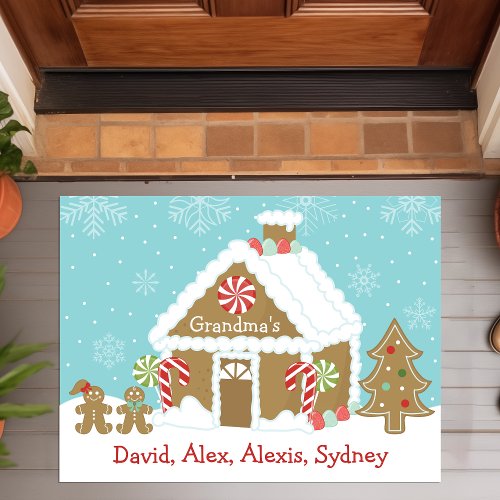 Christmas Gingerbread Grandmas House Personalized Doormat