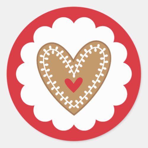 Christmas Gingerbread Heart Cookie Sticker