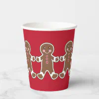 12 oz. Holiday Recyclable Paper Cup - Gingerbread Bash (Brown)